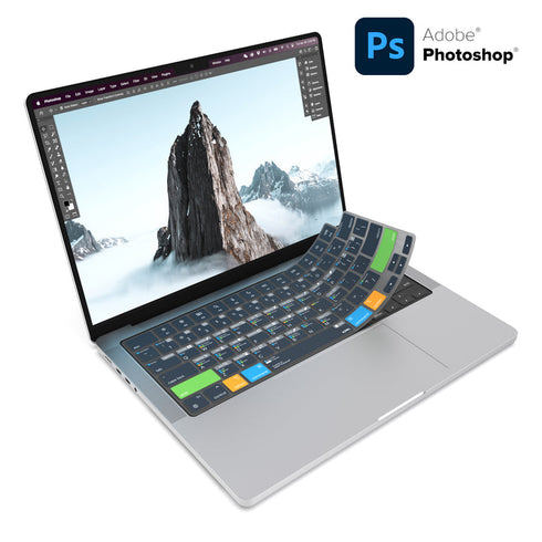 JCPal VerSkin Adobe Photoshop Shortcuts Keyboard Protector for MacBook Pro 14 (M3 2023 / M2 2023 / M1 2021), MacBook Pro 16 (M3 2023 / M2 2023 / M1 2021), MacBook Air 13.6 (M3 2024 / M2 2022), MacBook Air 15.3 (M3 2024 / M2 2023)